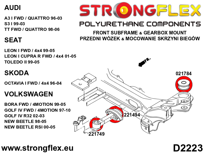 Strongflex 221494B: Gearbox mount dog bone - Imagen 3