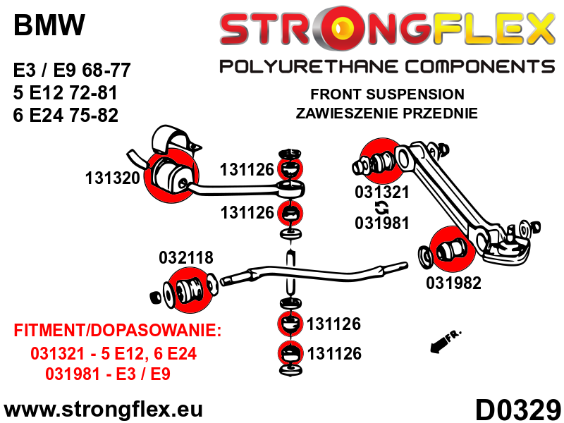 Strongflex 031320B: Front / rear anti roll bar bush SPORT - Image 4