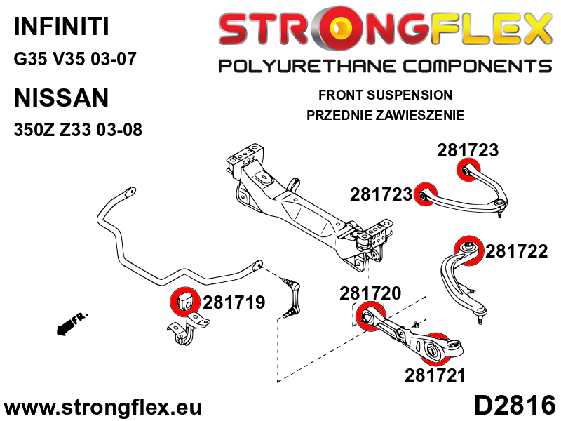 Strongflex 281721A: Front lower outer arm bush SPORT - Image 2