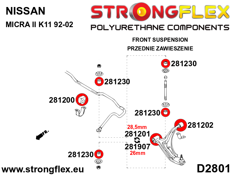Strongflex 281202A: Front wishbone rear bush SPORT - Imagen 2