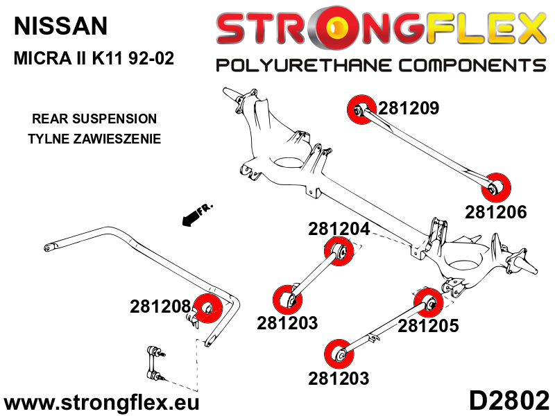 Strongflex 281208A: Rear anti roll bar bush SPORT - Imagen 5