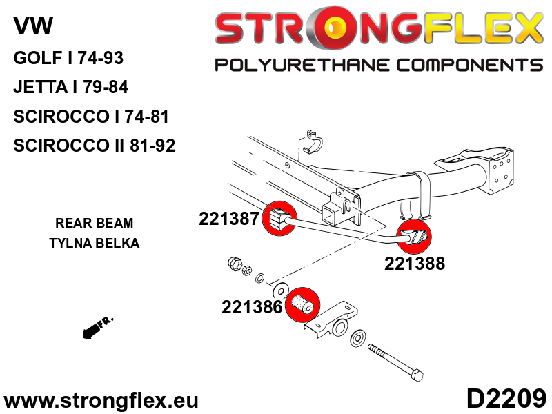 Strongflex 221387B: Rear anti roll bar mount inner bush - Image 2