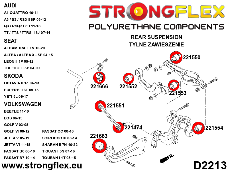 Strongflex 221663A: Rear tie bar to chassis front bush SPORT - Image 2