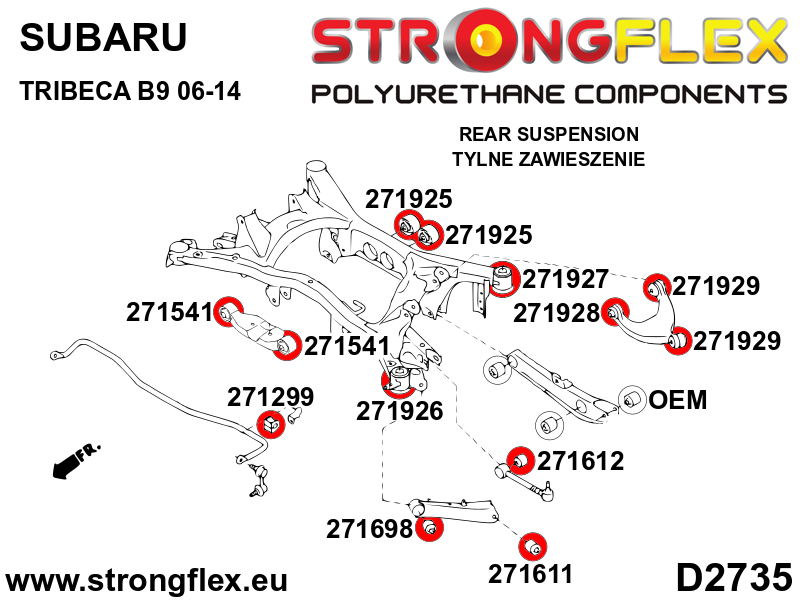 Strongflex 271299A: Rear anti roll bar bush 15mm SPORT - Imagen 2
