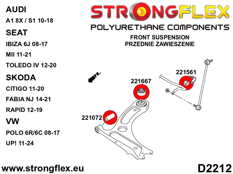 Strongflex 226160B: Front suspension bush kit - Image 2