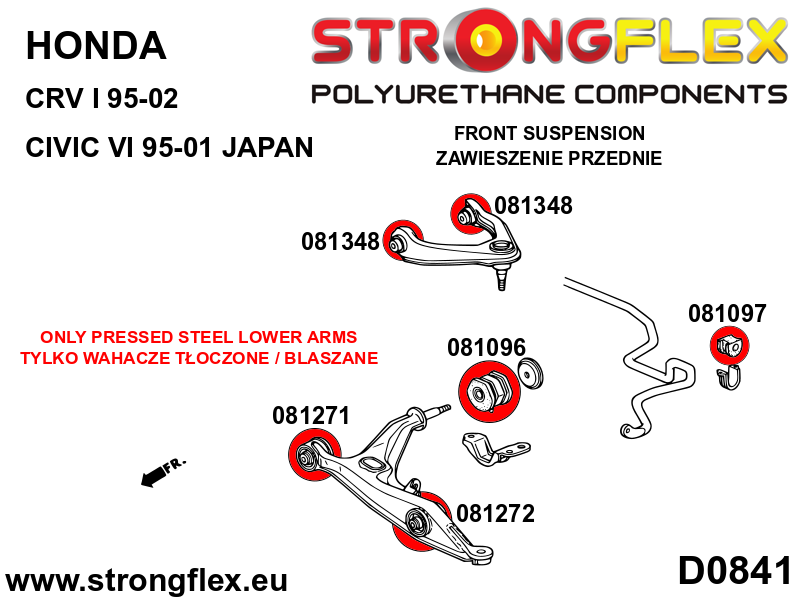 Strongflex 086097B: Front suspension bush kit - Image 2