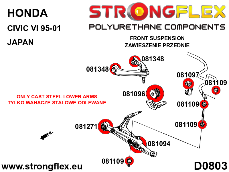 Strongflex 086096B: Front suspension bush kit - Image 2