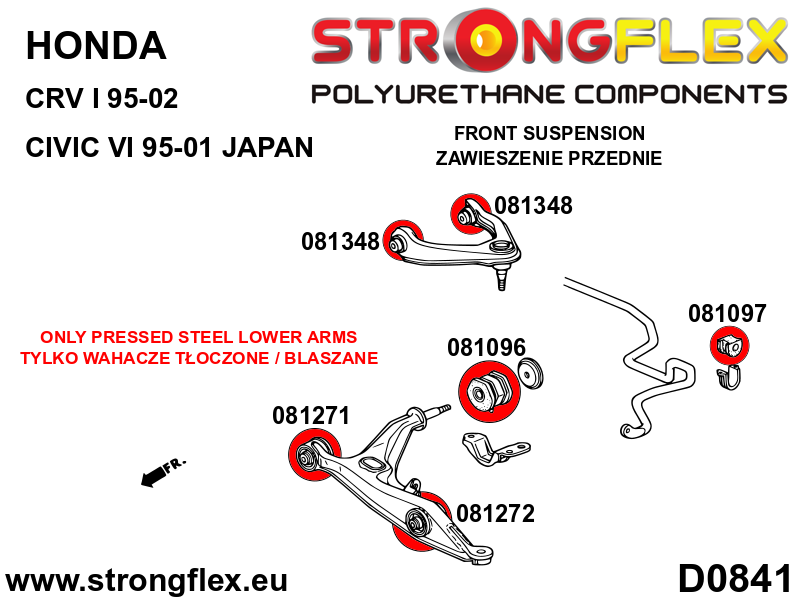 Strongflex 081271A: Front lower wishbone inner bush SPORT - Imagen 3