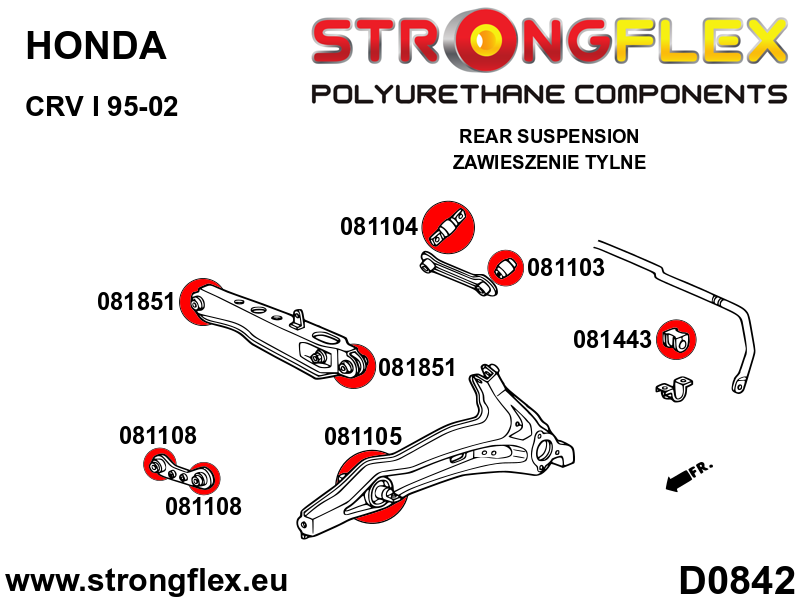 Strongflex 081443A: Rear anti roll bar bush SPORT - Imagen 3