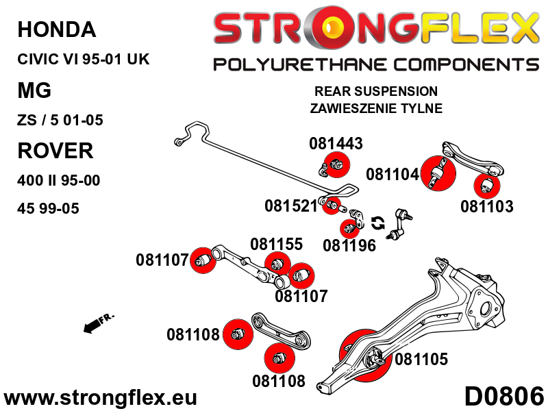Strongflex 081521B: silentblock de enlace de barra estabilizadora trasera - Imagen 3