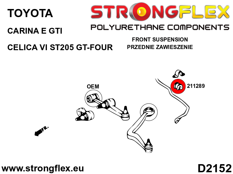 Strongflex 211289A: Front anti roll bush SPORT - Imagen 2