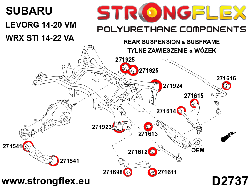 Strongflex 276193B: Rear suspension bush kit - Image 4