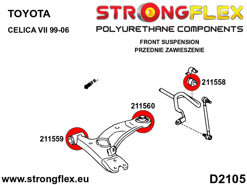 Strongflex 211560B: Front suspension rear bush - Imagen 2