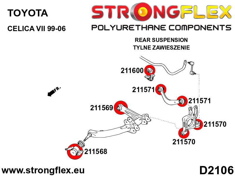 Strongflex 211571A: Rear upper arm bush SPORT - Image 2