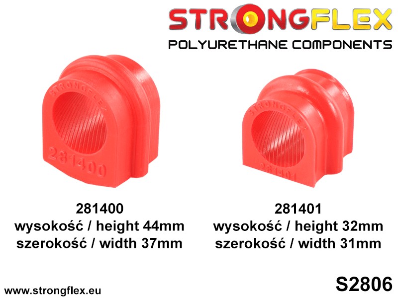 Strongflex 281400A: Front anti roll bar bush SPORT - Imagen 4