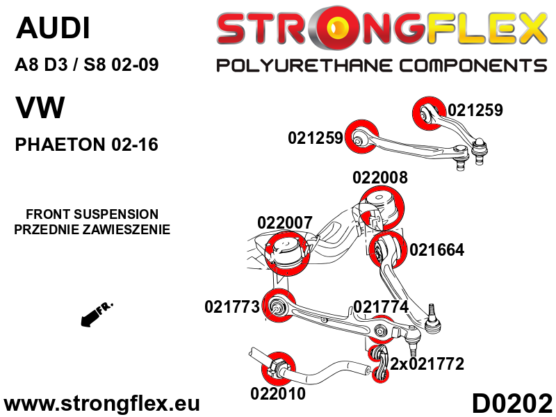 Strongflex 021259B: Front upper wishbone bush - Image 3