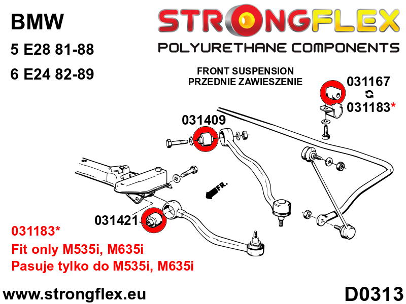 Strongflex 031183B: Front anti roll bar bush - Image 4