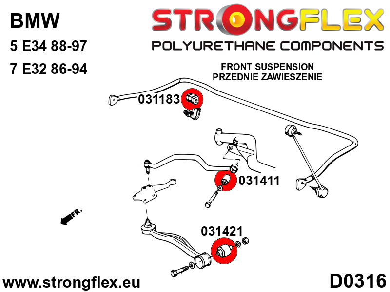 Strongflex 031183B: Front anti roll bar bush - Image 5