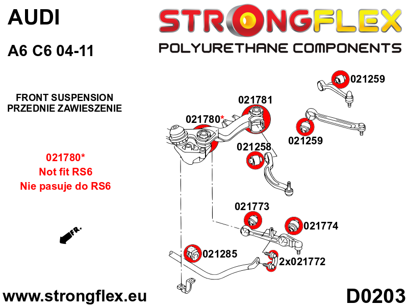 Strongflex 021258B: Front lower wishbone - rear bush - Image 3