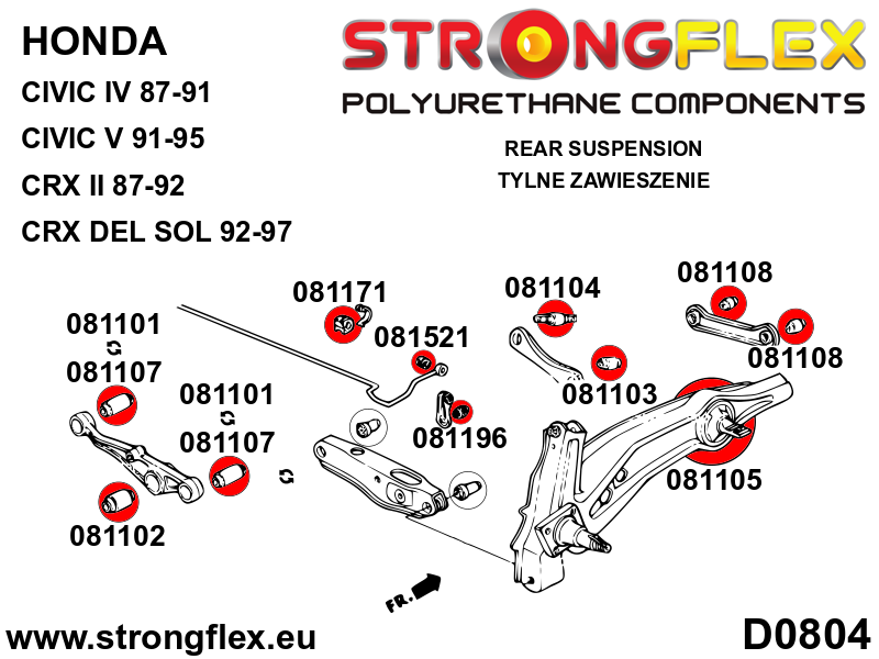 Strongflex 081105B: Rear trailing arm mount bush - Imagen 5