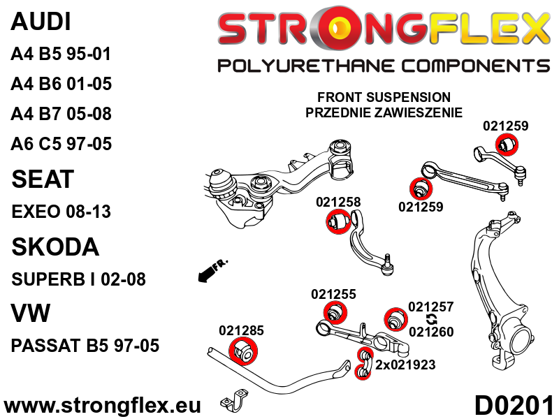 Strongflex 021285B: Front anti roll bar bush - Image 7
