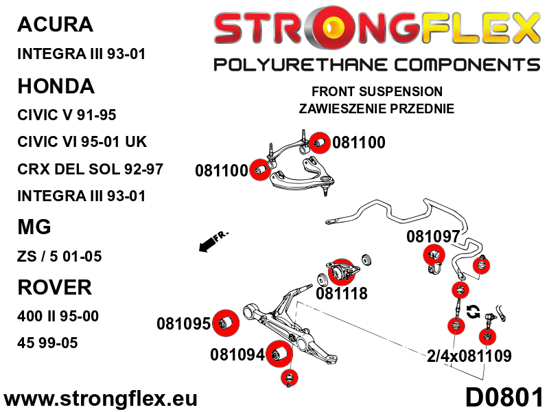 Strongflex 086069B: Full suspension bush kit - Image 2