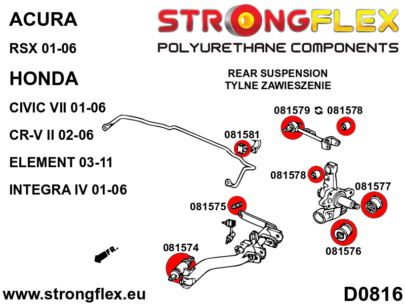 Strongflex 081574A: Rear trailing arm front bush SPORT - Image 2
