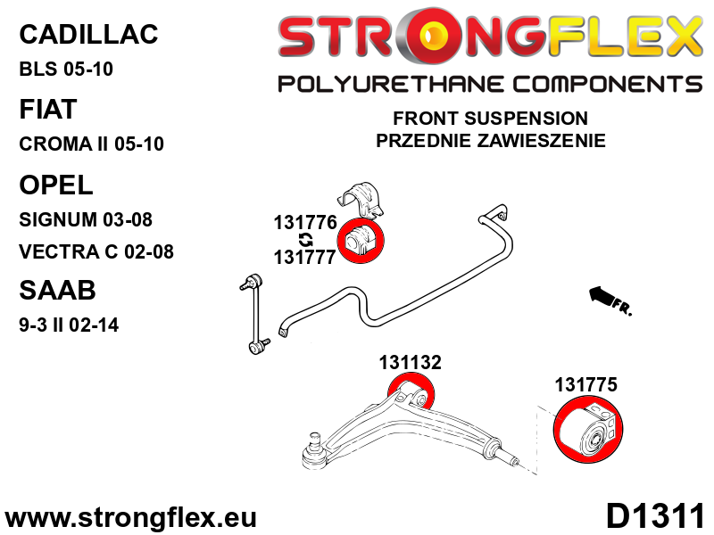 Strongflex 131132A: Front wishbone front bush SPORT - Imagen 5