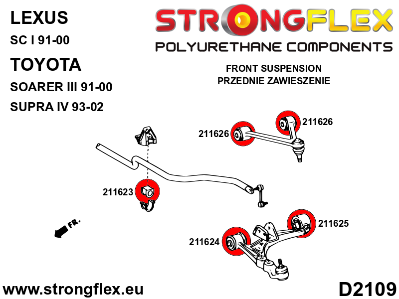 Strongflex 211626B: Front upper wishbone bush - Image 3
