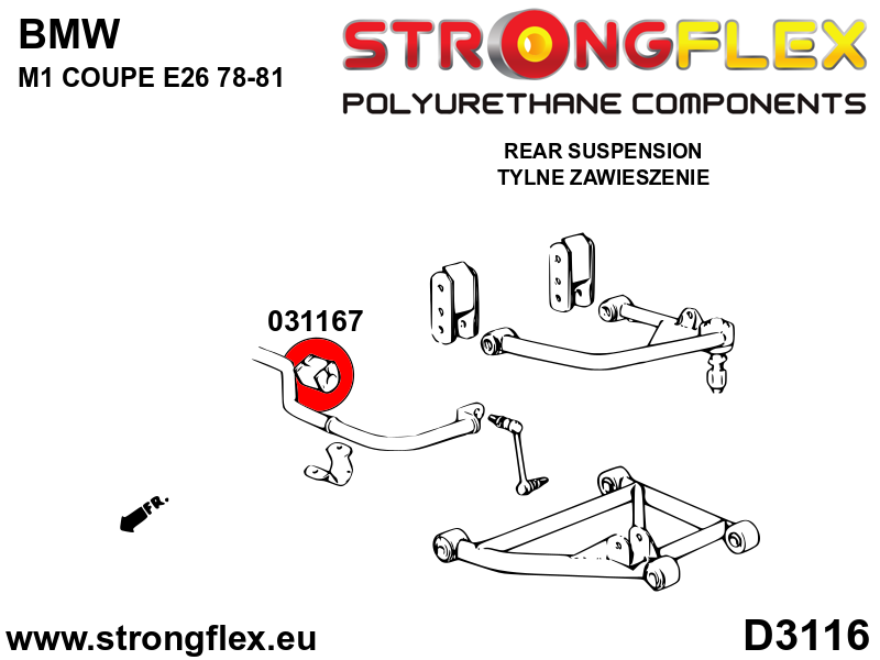 Strongflex 031167B: Anti roll bar bush front / rear - Image 9