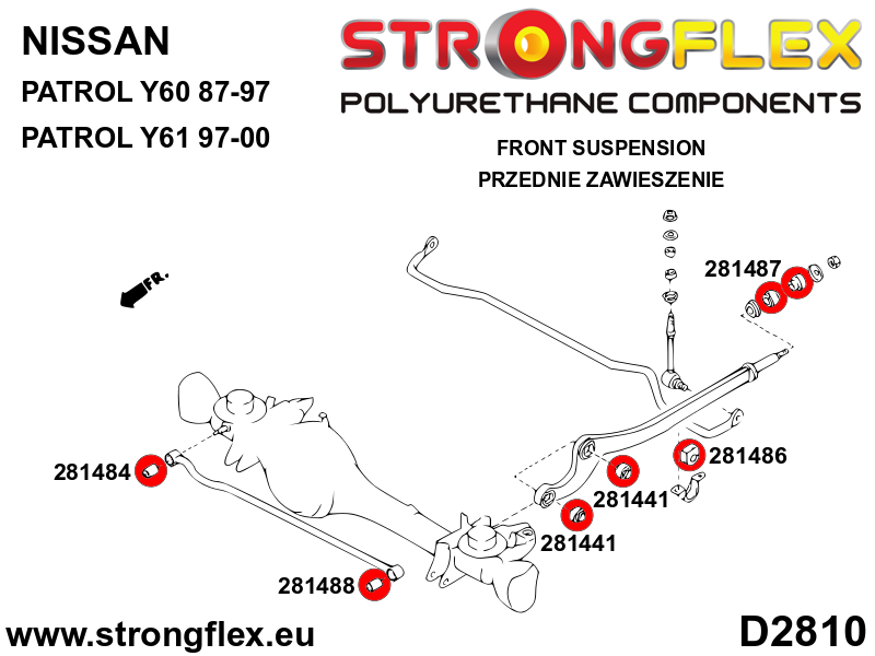 Strongflex 281488B: Panhard rod bushing body mount 14mm - Imagen 2