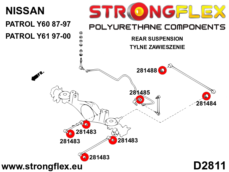 Strongflex 281488B: Panhard rod bushing body mount 14mm - Imagen 3