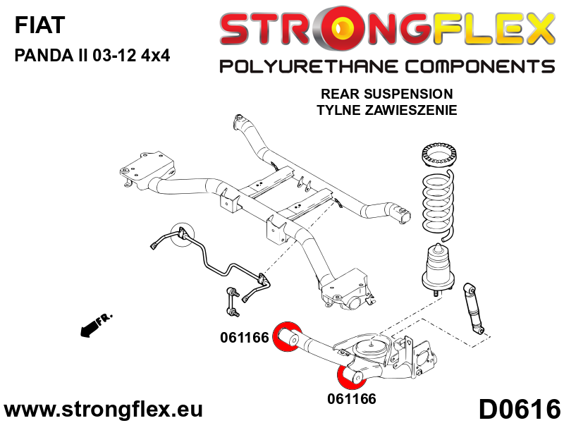 Strongflex 061166A: Rear trailing arm bush SPORT - Image 3