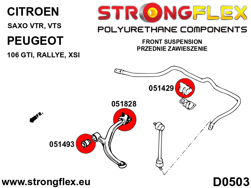 Strongflex 051493A: Front wishbone front bush SPORT - Image 2