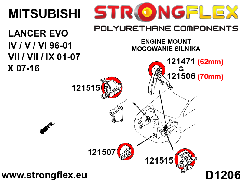 Strongflex 121507B: Front lower front engine mount - Imagen 2