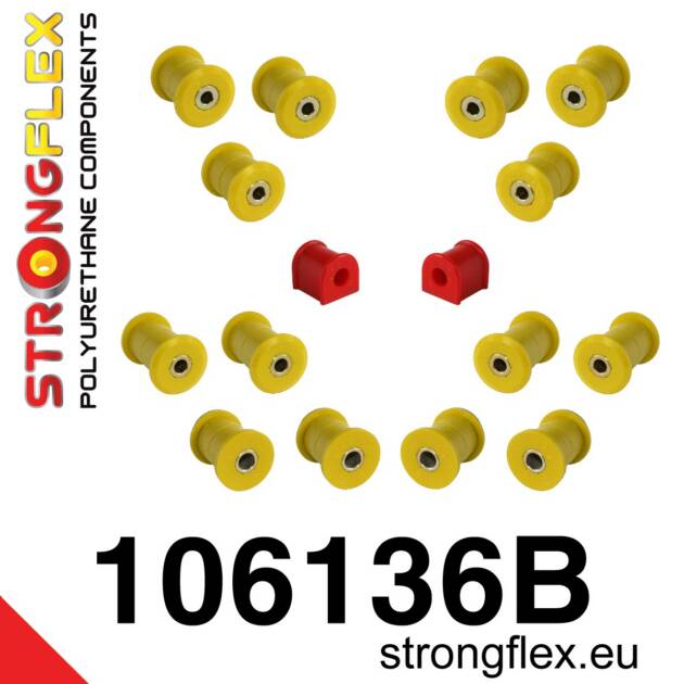 Strongflex 106136B: Rear suspension polyurethane bush kit