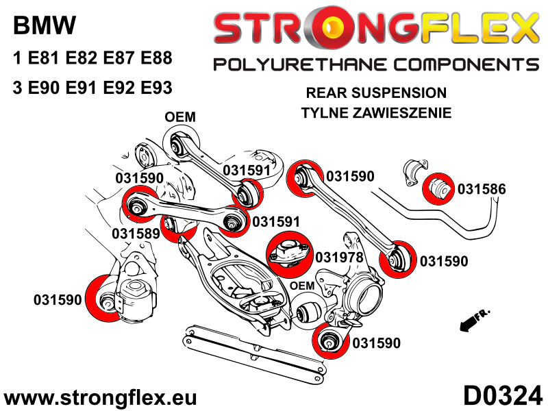 Strongflex 031586A: Rear anti roll bar bush SPORT - Image 7