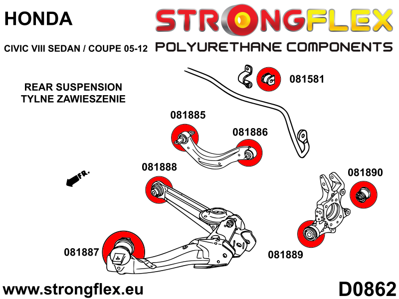 Strongflex 081581A: Rear anti roll bar bush SPORT - Image 3