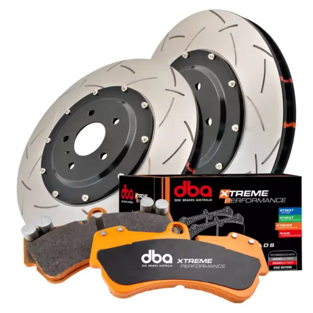 DBA Brake Kit Brake Kit - 5000 T3 Slotted & Xtreme Performance Brake Pads (2x DBA53910BLKS + DB2255XP) DBA53910BLKS-2255XP