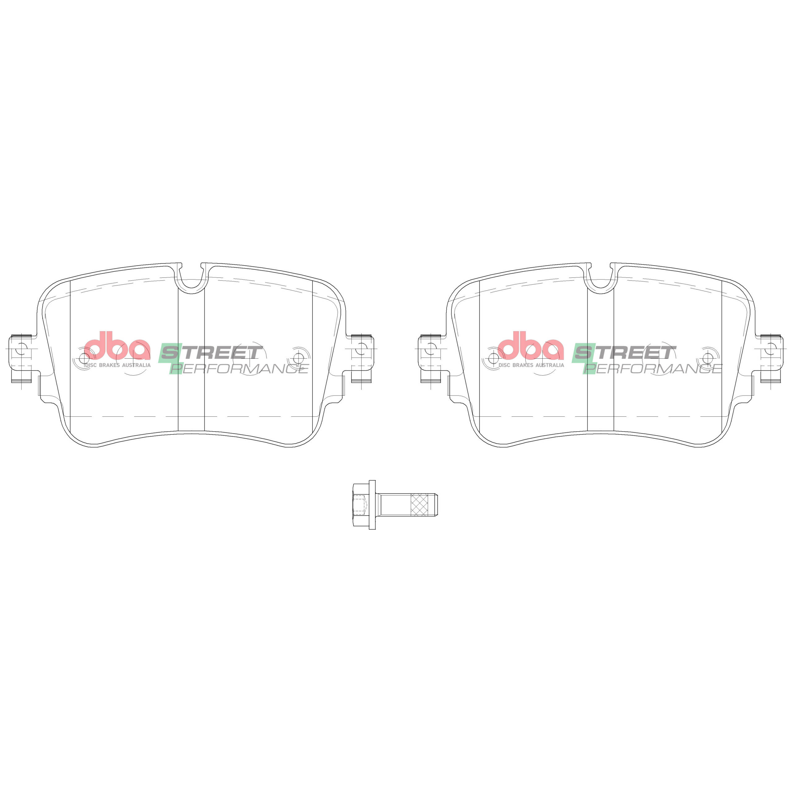 DBA Brake Kit Street Series T2 Slotted & Street Performance Brake Pads (2x DBA3007S + DB15031SP) DBA3007S-15031SP - Image 2