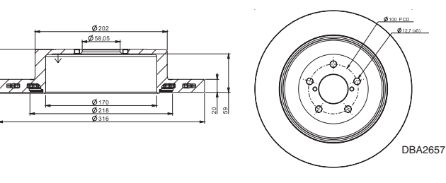 Disco de freno DBA serie 4000 – XS DBA42657XS