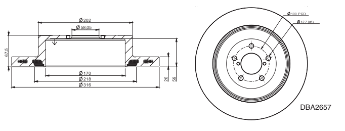 DBA Brake Disc Street Series - T2 DBA2657S