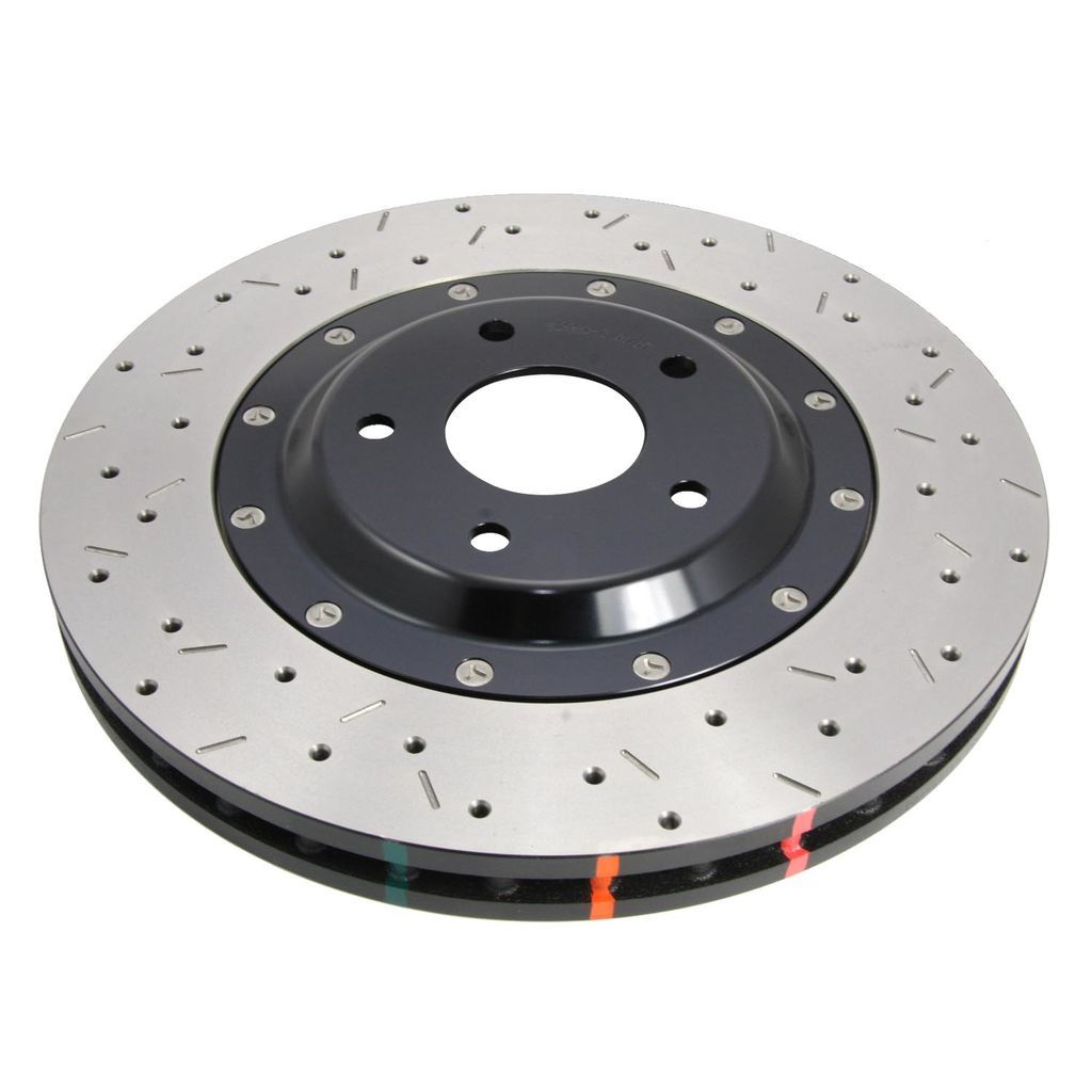 Disco de freno DBA serie 5000 - Perforado cruzado y ranurado de 2 piezas sombrero negro DBA5010BLKXS