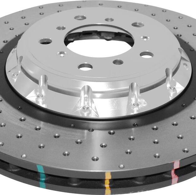 DBA Brake Disc 5000 series - Crossed Drilled & Dimpled Silver Hat DBA52280SLVXD