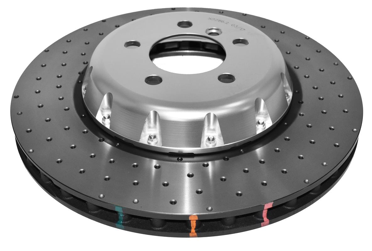 DBA Brake Disc 5000 series - Crossed Drilled & Dimpled Silver Hat DBA52286SLVXD