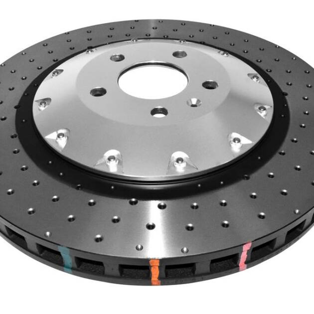 DBA Disco de freno serie 5000 - Crossed Drilled & Dimpled Silver Hat DBA52778SLVXD