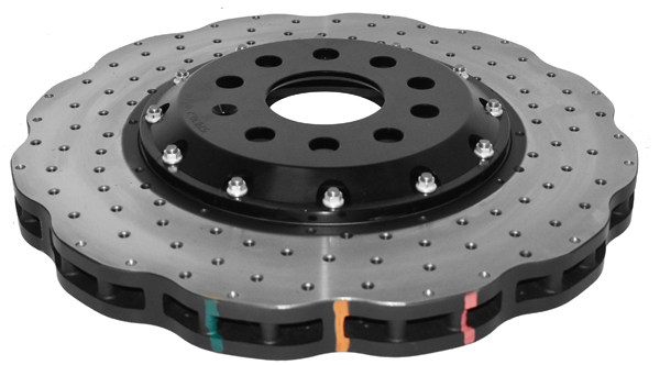 Disco de freno DBA serie 5000 - Perforado cruzado y con dimples sombrero negro DBA52830WBLKXD