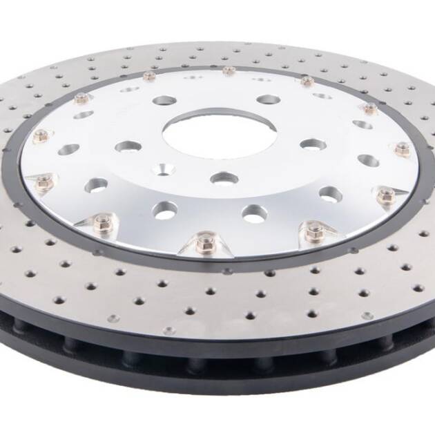 Disco de freno DBA serie 5000 - Perforado cruzado y con dimples sombrero plateado DBA52833SLVXD