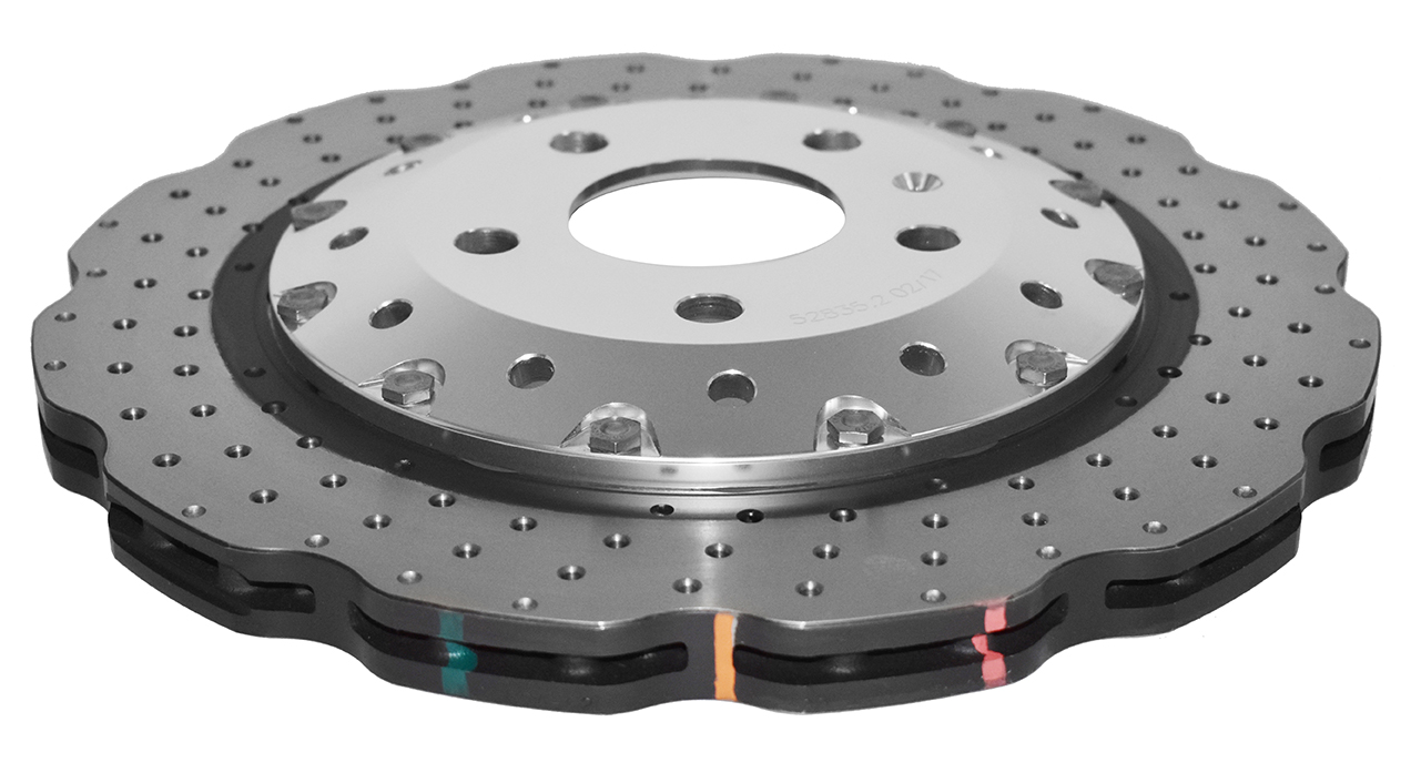 Disco de freno DBA serie 5000 - Perforado cruzado y con dimples sombrero plateado DBA52835WSLVXD