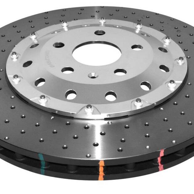 DBA Brake Disc 5000 series - Crossed Drilled & Dimpled Silver Hat DBA52842SLVXD